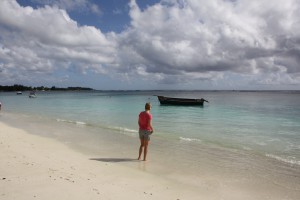 Mauritiu 2012 - Nicole am Strand in Trou Aux Biches